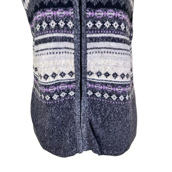 Erika & Co Sz S/M Vtg 90s Fair Isle Knit Sweater Vest Marled Grey Boxy - Picture 6 of 16